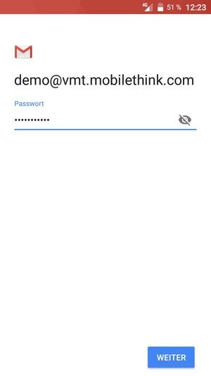 Geben Sie Ihre Passwort ein und wählen Sie WEITER