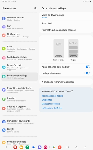 Votre tablette est maintenant sécurisée par un écran de verrouillage