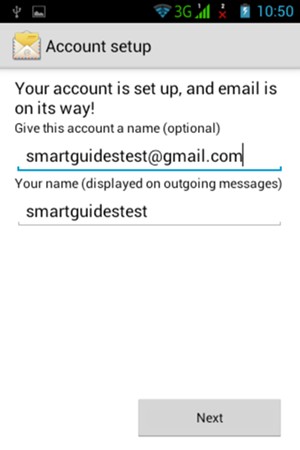 Give your account a name and enter your name. Select Next