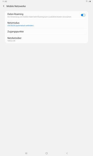 Schalten Sie Daten-Roaming an oder aus