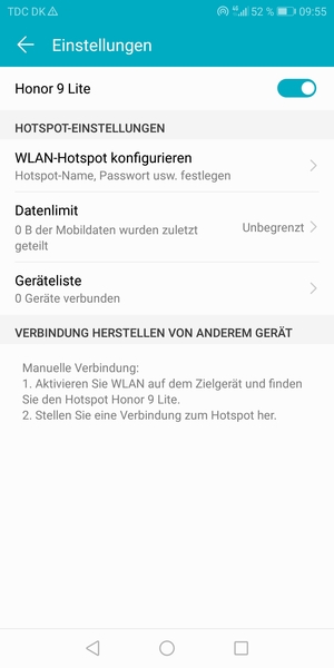 Ihr Handy ist jetzt für die Verwendung als Modem eingerichtet