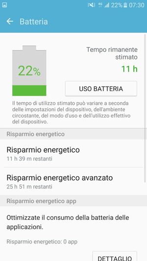 Seleziona Risparmio energetico avanzato