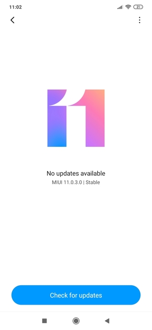 If your phone is up to date, you will see the following screen