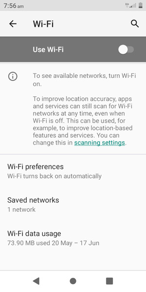 Turn on Use Wi-Fi