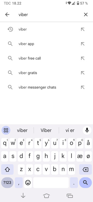 Indtast navnet på appen og vælg Søg