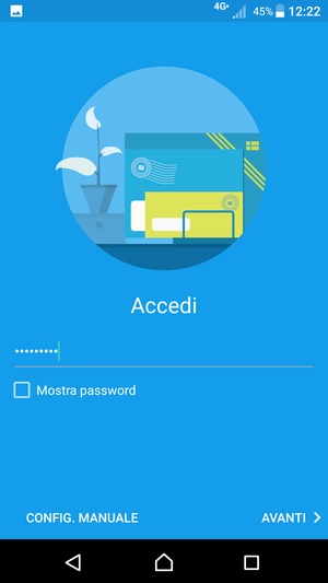 Inserisci la tua password di Hotmail e seleziona AVANTI