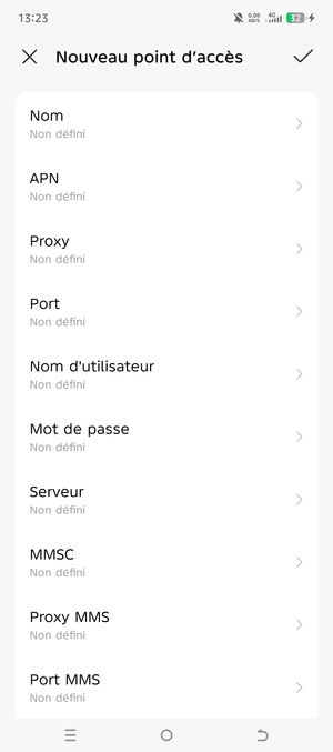 Saisissez les informations MMS
