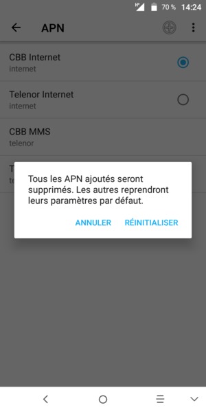 Sélectionnez RÉINITIALISER