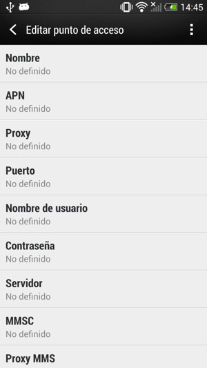 Introduzca la información de MMS
