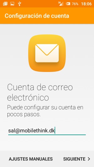 Introduzca su Dirección de correo electrónico y seleccione SIGUIENTE