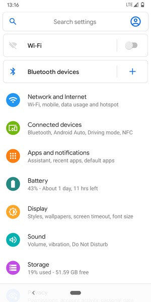 Select Network and Internet