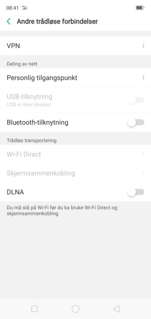 Velg Personlig tilgangspunkt