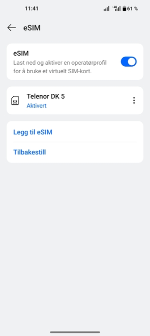 Ditt eSIM
er nå aktivert