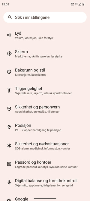 Bla til og velg Sikkerhet og personvern