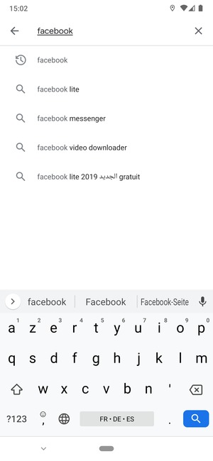 Saisissez le nom de l'appli et sélectionnez Rechercher