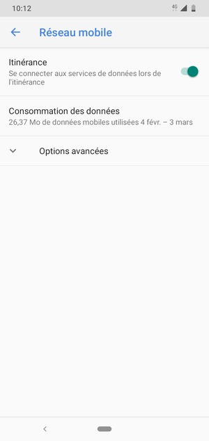 Activer ou désactiver Itinérance