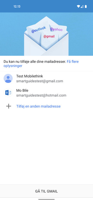 Vælg GÅ TIL GMAIL