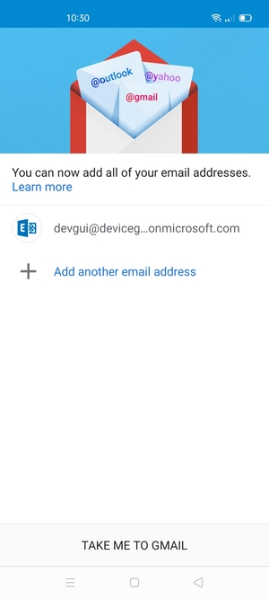 Select TAKE ME TO GMAIL