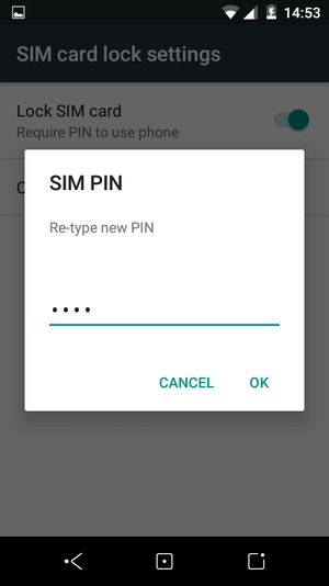 Confirm your new SIM PIN and select OK