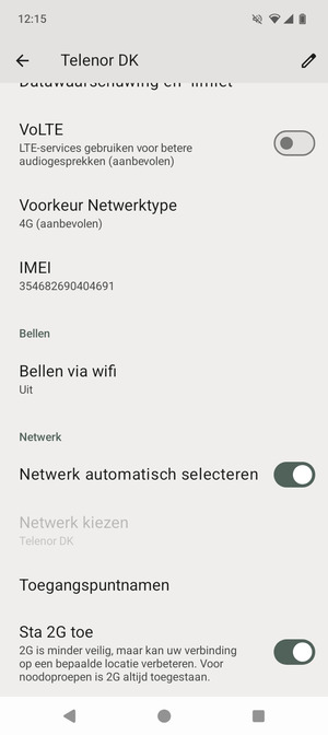 Scroll naar en selecteer Toegangspuntnamen