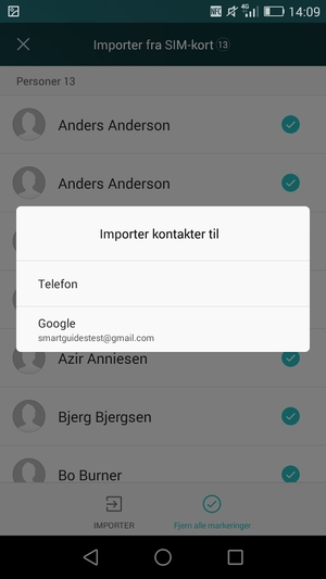 Velg din Google-konto