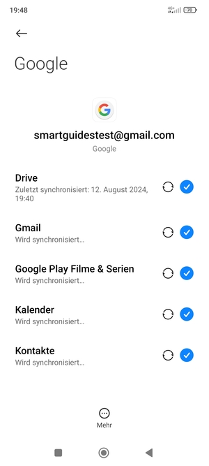 Ihre Kontakte von Google werden nun auf Ihrem Smartphone synchronisiert