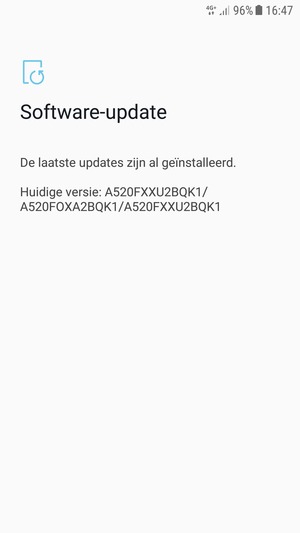 Als uw telefoon up-to-date is, zult u het volgende scherm zien