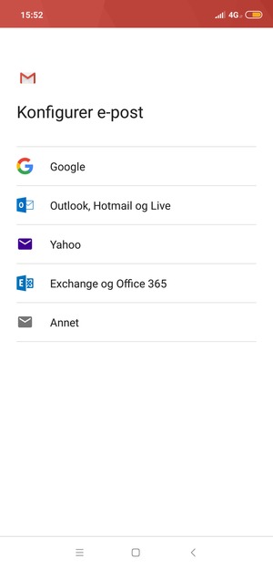 Velg Outlook, Hotmail og Live