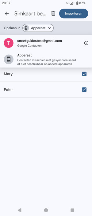 Selecteer uw Google-account