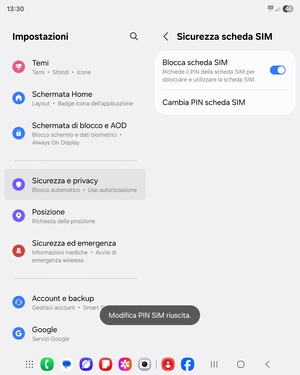 Il tuo PIN della scheda SIM è stato modificato