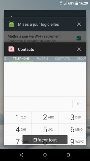 Sélectionnez Effacer tout pour fermer toutes les applications en cours d'exécution