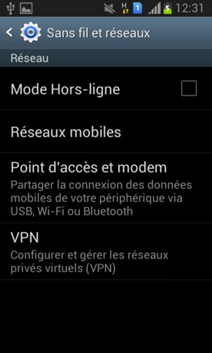 Sélectionnez Réseaux mobiles