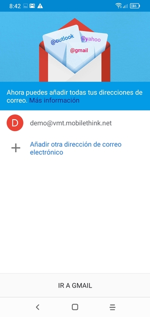 Seleccione IR A GMAIL