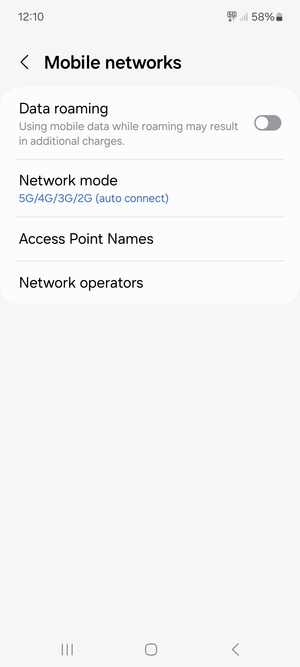 Select Network mode