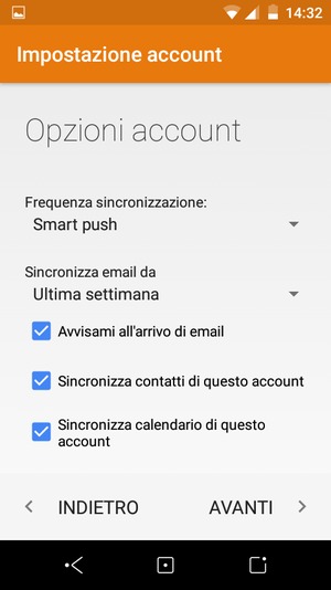 Seleziona AVANTI