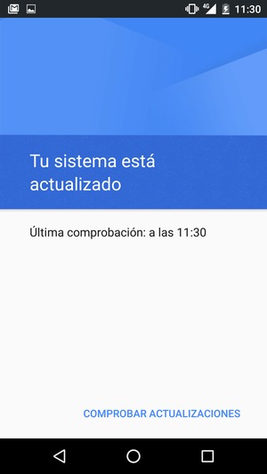 Si su teléfono está actualizado, verá la siguiente pantalla.