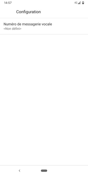 Sélectionnez Numéro de messagerie vocale