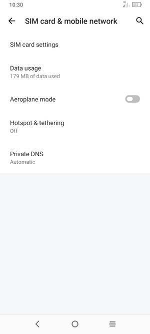 Select SIM card settings