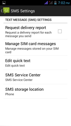 Select SMS Service Center