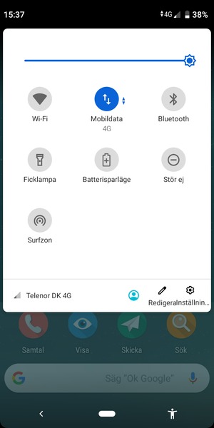 Justera ljusstyrkan till den önskade nivån