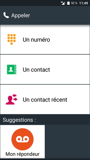 Sélectionnez Mon répondeur