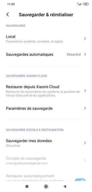 Sélectionnez Sauvegarder mes données