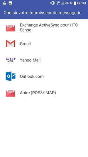 Sélectionnez Gmail