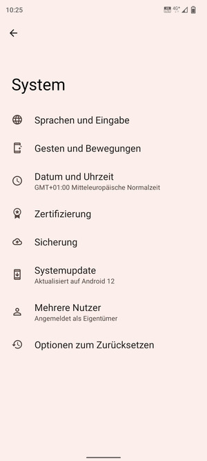 Wählen Sie Systemupdate