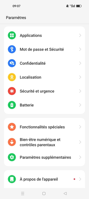 Faites défiler et sélectionnez Mot de passe et Sécurité