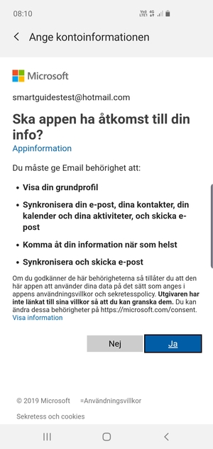 Välj Ja