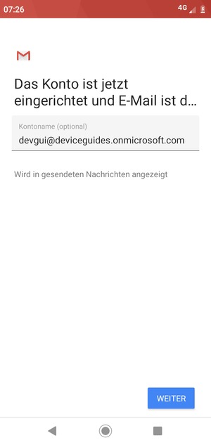 Geben Sie Ihrem Konto einen Namen und wählen Sie WEITER