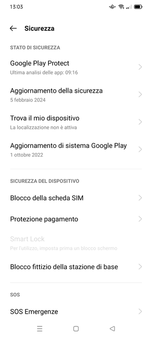 Scorri e seleziona Blocco della scheda SIM