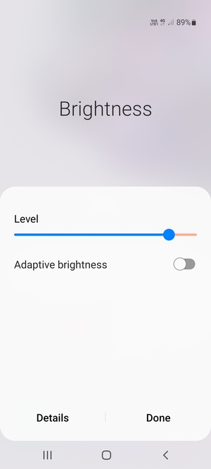 Turn on Adaptive brightness and select Done