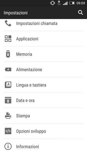 Scorri e seleziona Informazioni
